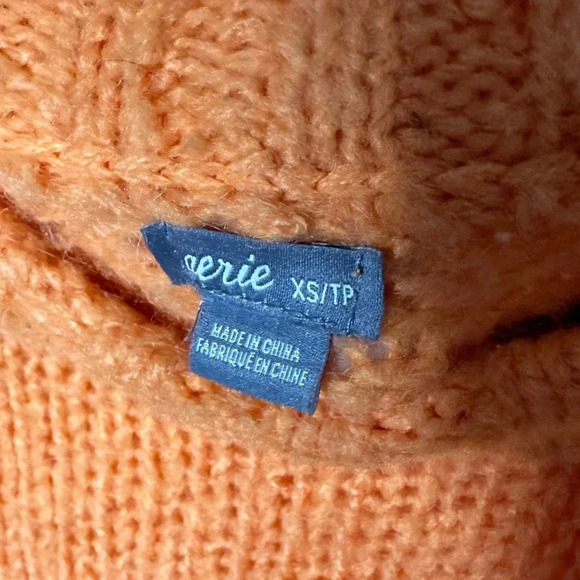 Aerie bright orange creamsicle wool sweater women’s xs oversized chunky knit - Picture 2 of 3